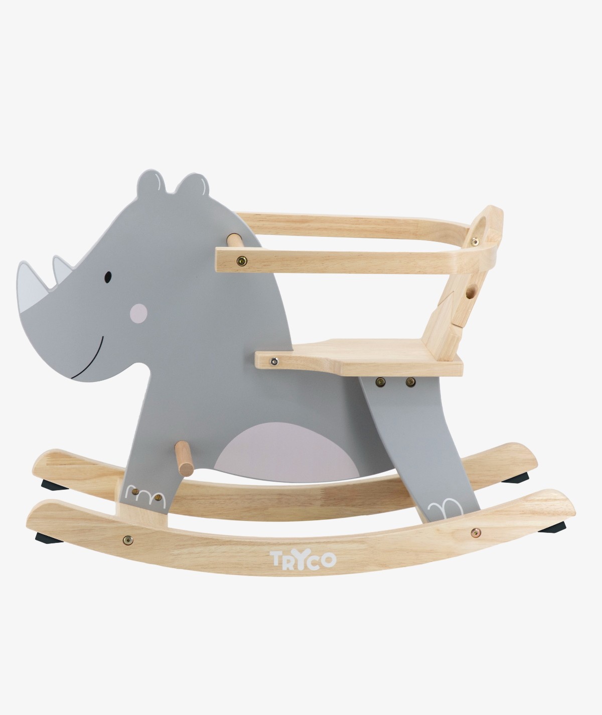 Wooden Rhino Rocking Animal