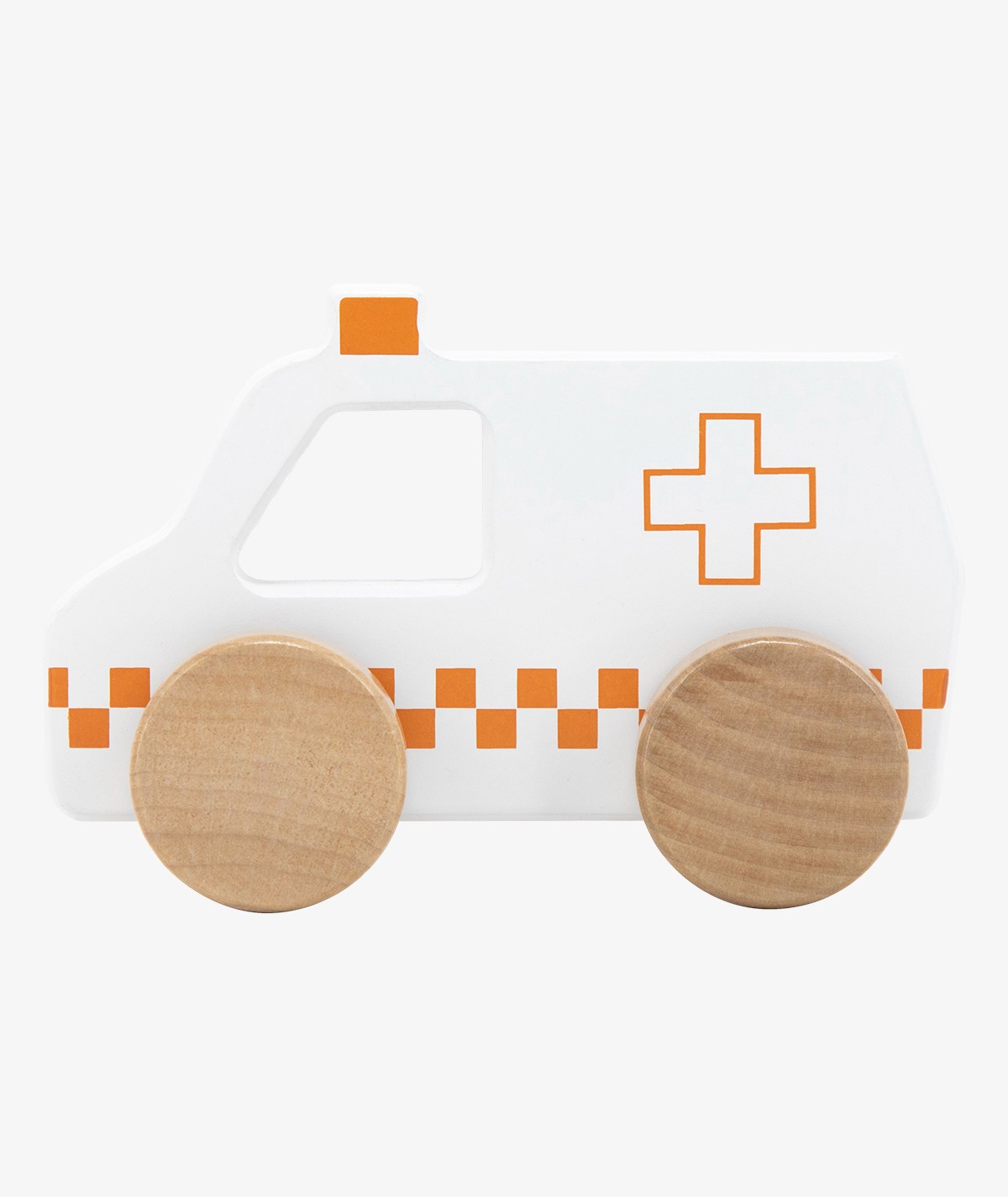 Drewniana zabawka ambulans