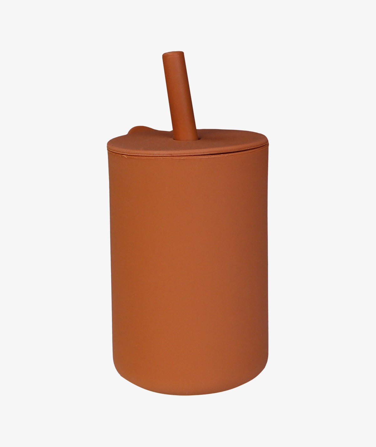 Silicone Cup and Straw Sienna