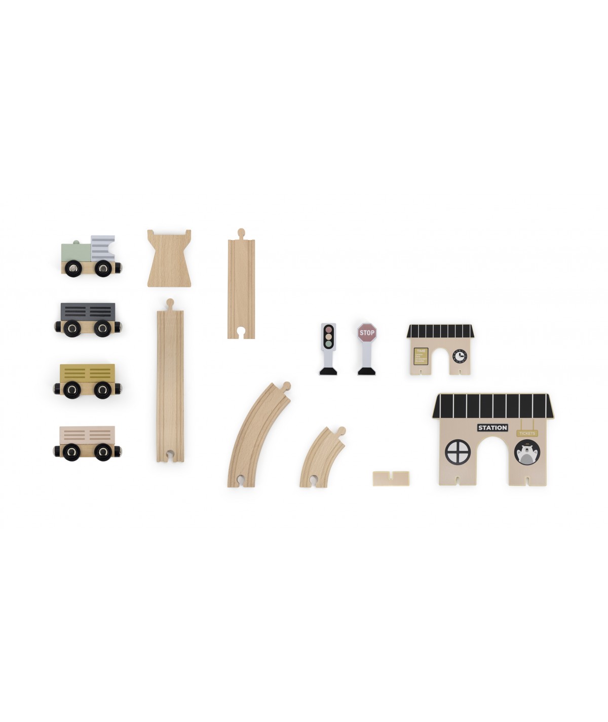 Train En Bois Jouet éducatif - 16 Cubes De Tri Formes Et Couleurs - Pour Enfants 1-5 Ans, Développement Motricité - 9